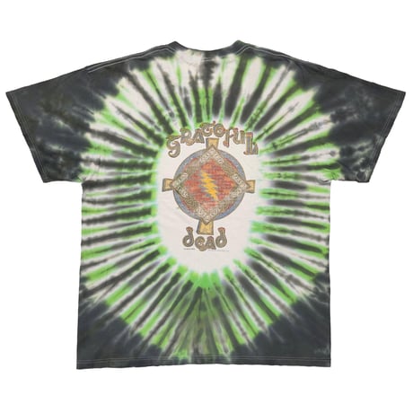 GRATEFUL DEAD 1996 SKULL & CROSS TIE DYE GREEN DELTA XL 0576