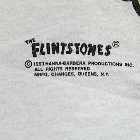THE FLINTSTONES Fred BOWLING DOUBLE SIDE TEE 1993 WHITE TULTEX XL 6093