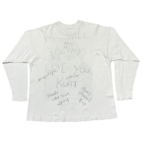 NIRVANA KURT COBAIN PORTRAIT MEMORIAL FACE LS TEE WHITE FITS XL 9938