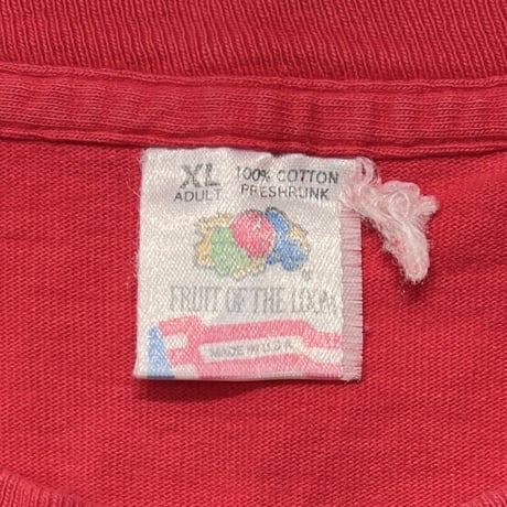 oasis BOX LOGO BACK CIRCLE PRINT RED FRUIT OF THE LOOM XL 0572