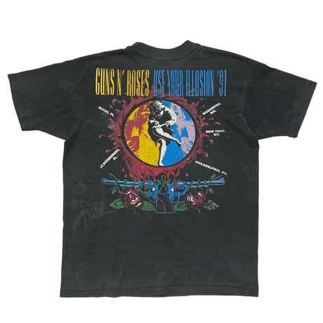 GUNS N' ROSES USE YOUR ILLUSION TOUR FRONT HAT SKULL 91 BOOTLEG HANES LARGE 7930
