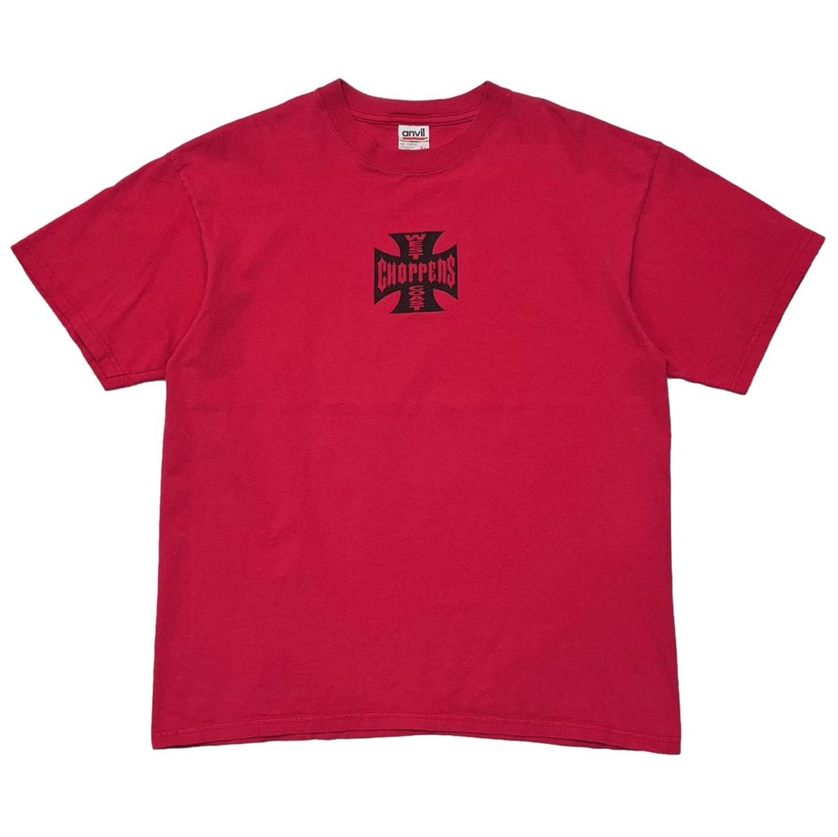 West Coast Choppers Anvil L 赤 WEST COAST CHOPPERS IRON CROSS LONG BEACH CA SS