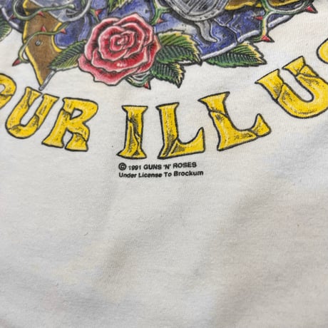 GUNS N' ROSES 1991 USE YOUR ILLUSION TOUR WHITE BROCKUM XL 3238