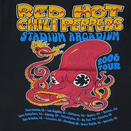 RED HOT CHILI PEPPERS 2006 STADIUM ARCADIUM CIRCLE LOGO BACK OCTOPUS DELTA MEDIUM 4684