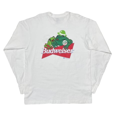 Budweiser 1995 STPAT'S PARTY LS WHITE FRUIT OF THE LOOM XL 4227