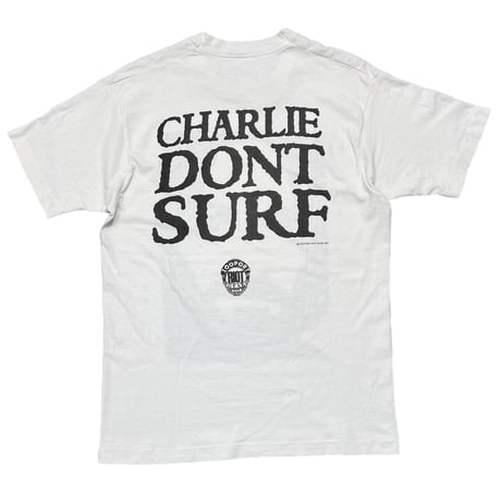 OLD & VINTAGE CHAELES MANSON ZOO PORT 1991 CHARLIE DON'T SURF WHITE FITS MEDIUM 6835