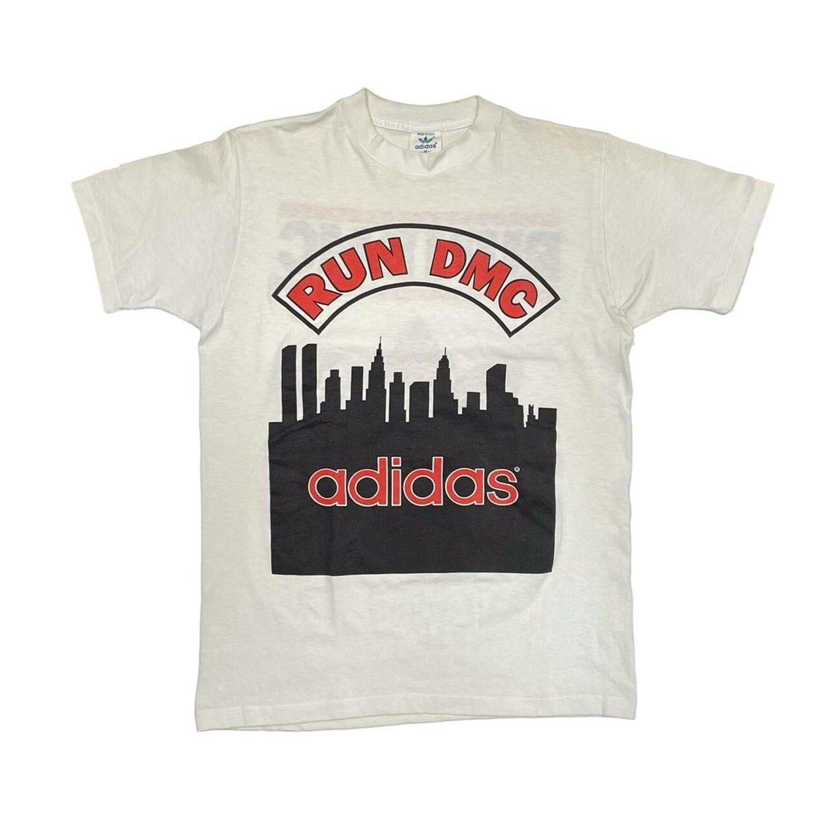 VINTAGE adidas RUN DMC TEE WHITE MEDIUM 2430 |