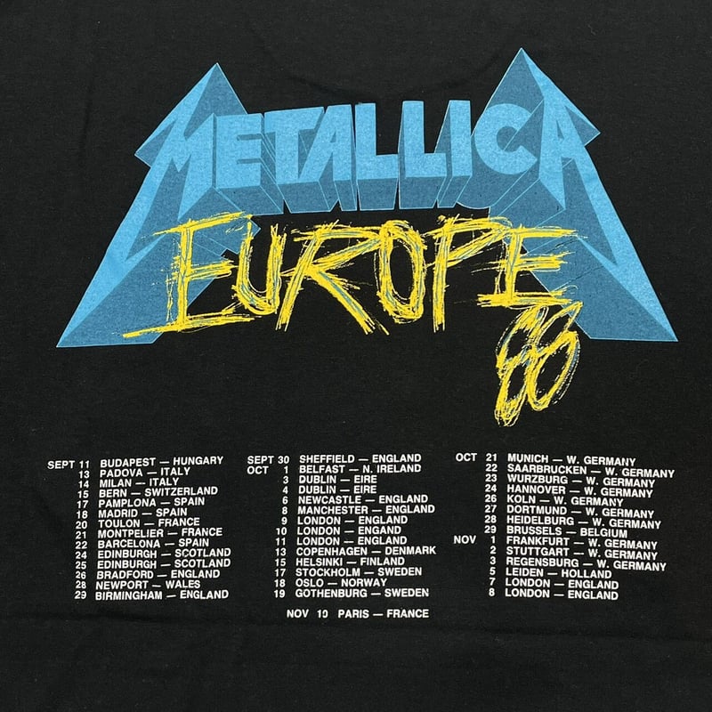 METALLICA AND JUSTICE FOR ALL EUROPE 1988 FITS