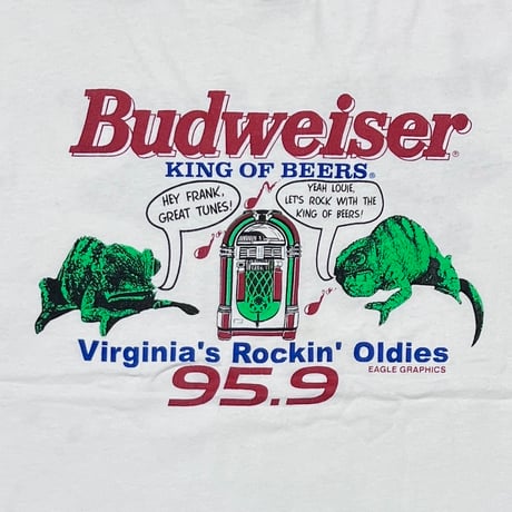 Budweiser 95.9 Virginia's Rockin' Oldies WHITE TULTEX XL 6591