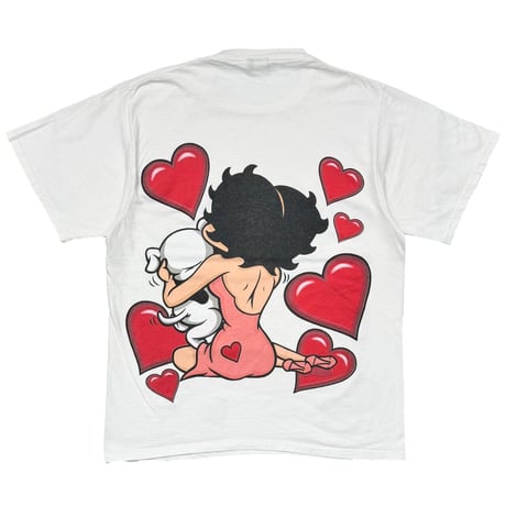 BETTY BOOP 1994 HEART & DOG LINK PRINT WHITE CHANGES LARGE 5534