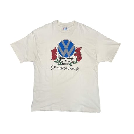 VOLKS WAGEN GRATEFUL DEAD PARODY FUKENGRUVEN TEE WHITE HANES XL 1716