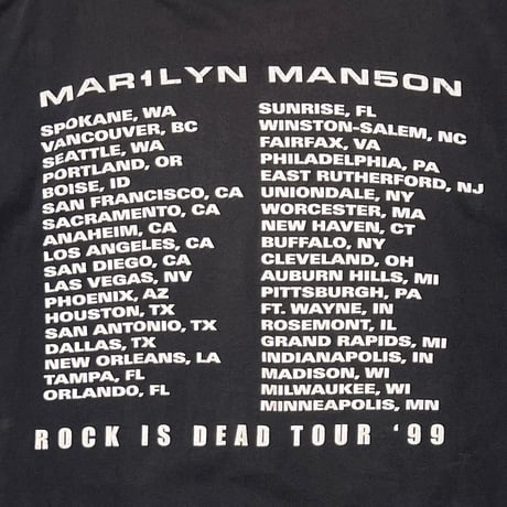 MARILYN MANSON ROCK IS DEAD TOUR '99 WINTERLAND FITS XL 2519