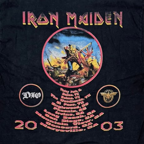 IRON MAIDEN 2003 TOUR BOOTLEG FITS XL 0221