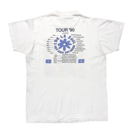 DE LA SOUL FEET HIGH AND RISING TOUR 1990 FRONT SQUARE DOUBLE SIDE WHITE XL 6206