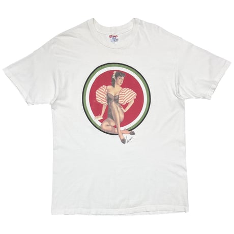 LUCKY STRIKE PINNUP GIRL WHITE HANES XL 3447