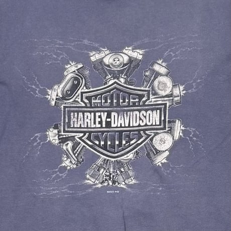HARLEY DAVIDSON ENGINES SPARK SLEEVE LS LIGHT NAVY LARGE 0186