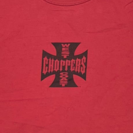 WEST COAST CHOPPERS IRON CROSS LONG BEACH CA RED FITS LARGE 3996