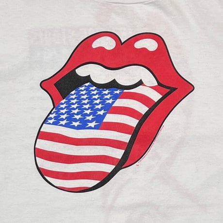 ROLLING STONES AMERICAN FLAG LIP & TONGUE VOODOO LOUNGE TOUR 94/95 WHITE BROCKUM XL 4963