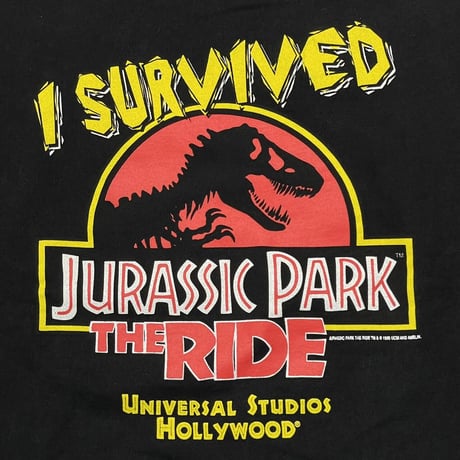 JURASSIC PARK I SURVIVED THE RIDE CREWNECK SWEAT BLACK LARGE 1814