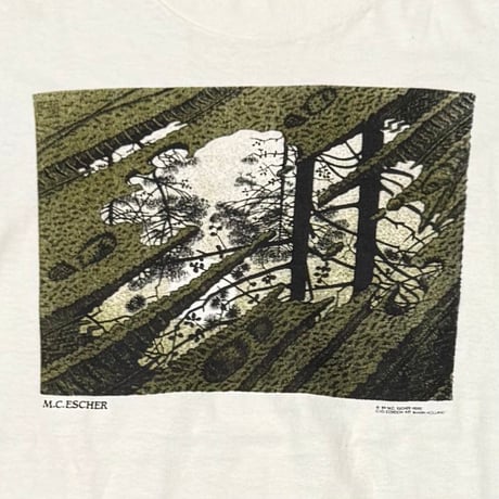 M.C. Escher 1989 Puddle WHITE SOF TEE MEDIUM 1107