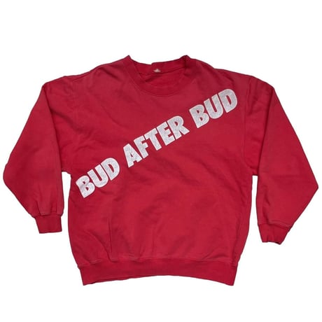 BUDWEISER BUD AFTER BUD CREWNECK SWEAT RED FITS XL 3924