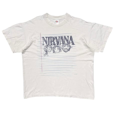 NIRVANA 1997 NOTE WHITE FRUIT OF THE LOOM LARGE 4144