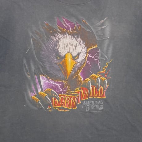 OLD&VINTAGE EAGLE BORN WILD AMERICAN BIKER FITS XL 1157