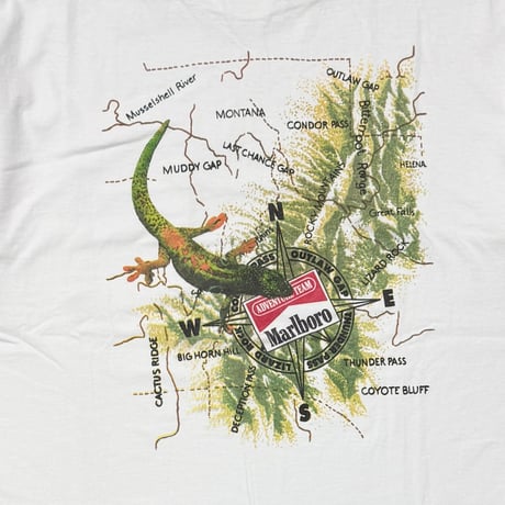 Marlboro LIZARD MAP POCKET TEE WHITE FITS XL 9209