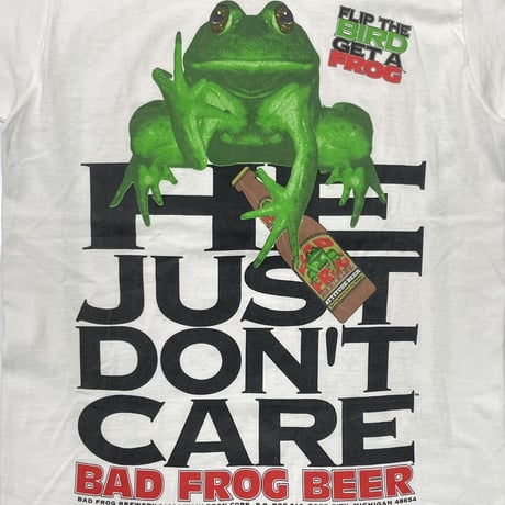 BAD FROG BEER 1994 HE JUST DON'T CARE FRUIT OF THE LOOM MEDIUM 0398