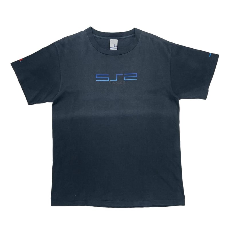 STUSSY PS2 LOGO PARODY TEE BLACK LARGE 5228 | g
