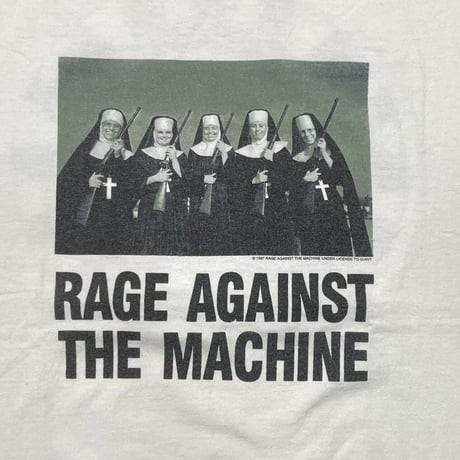 RAGE AGAINST THE MACHINE NUNS & GUNS WHITE FITS LARGE 8262