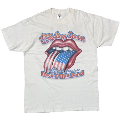 ROLLING STONES LIP&TONGUE AMERICAN FLAG TOUR 97/98 WHITE DELTA LARGE 7828