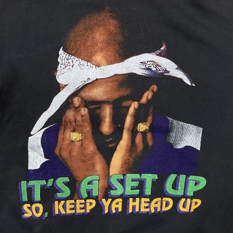 2PAC IT'S A SET UP SO KEEP YA HEAD UP RAP DESIGN CREWNECK SWEAT XL 6112