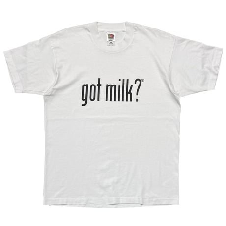 OLD&VINTAGE got milk? WHITE FRUIT OF THE LOOM LARGE 6869