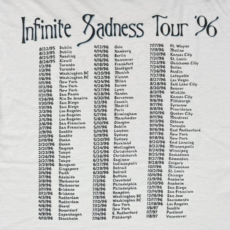 THE SMASHING PUMPKINS INFINITE SADNESS TOUR 1996 WHITE FITS XL 0961