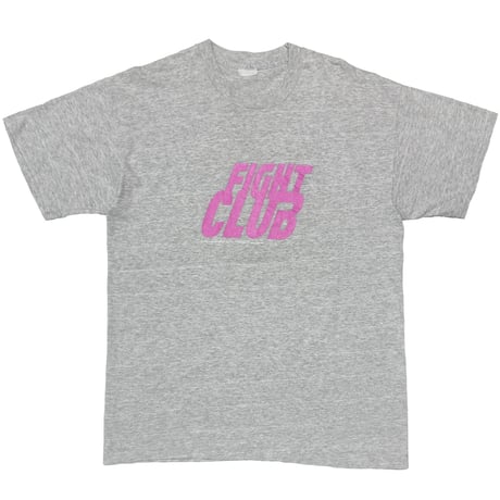 FIGHT CLUB 1999 PINK TEXT LOGO ASH GREY FITS XL 4454