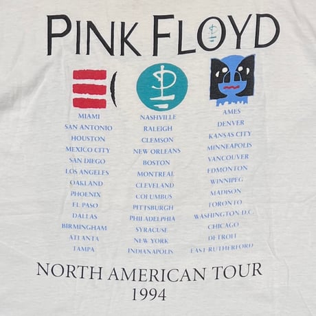 PINK FLOYD NORTH AMERICAN TOUR WHITE FITS XL 7033