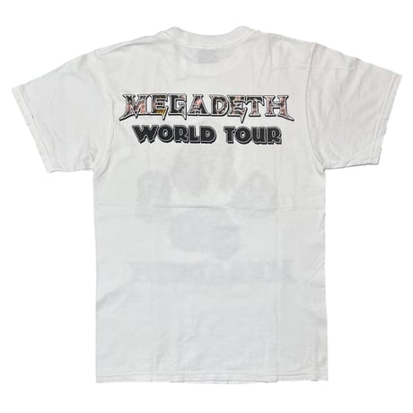 MEGADETH 1998 MEMBER ILLUST WORLD TOUR WHITE giant MEDIUM 7721