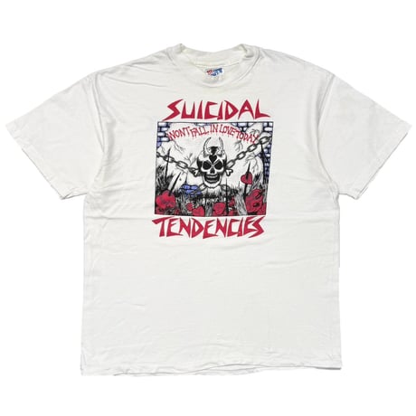 SUICIDAL TENDENCIES WON'T FALL IN LOVE TODAY WHITE HANES LARGE 4915