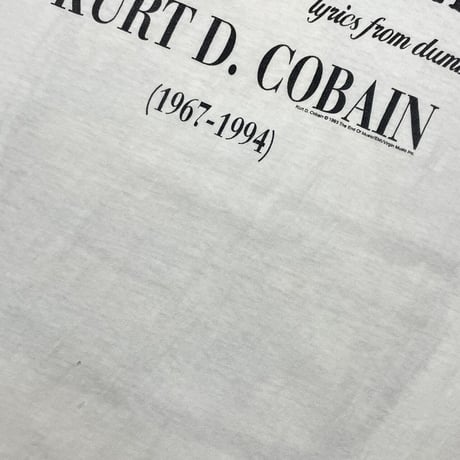 NIRVANA KURT COBAIN MEMORIAL UNPLUGGED WHITE GIANT BY TULTEX XL 8158