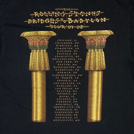 ROLLING STONES 1997 BRIDGES TO BABYLON GOLDEN LIP & TONGUE anvil XL 9601