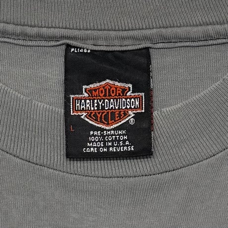 HARLEY DAVIDSON GREEN VILLE SOUTH CALIFORNIA POCKET TEE FADED BLACK LARGE 2166