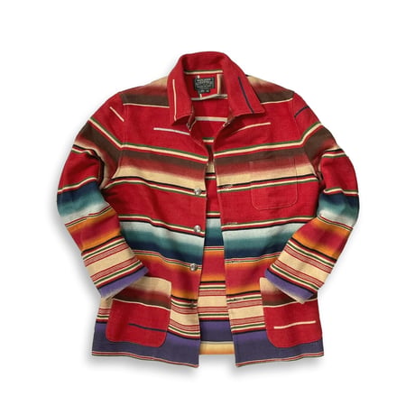LAST OF STORE RALPH LAUREN COUNTRY NATIVE STRIPED RAG JACKET LARGE 1866