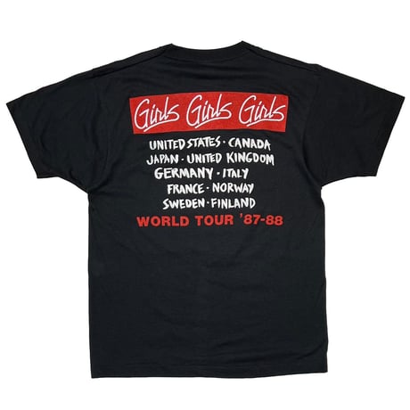 MOTLEY CRUE 1987 GIRLS GIRLS GIRLS WORLD TOUR '87-88 SCREEN STARS FITS MEDIUM 7861