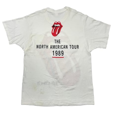 ROLLING STONES 1989 NORTH AMERICAN TOUR LIP & TONGUE WHITE XL