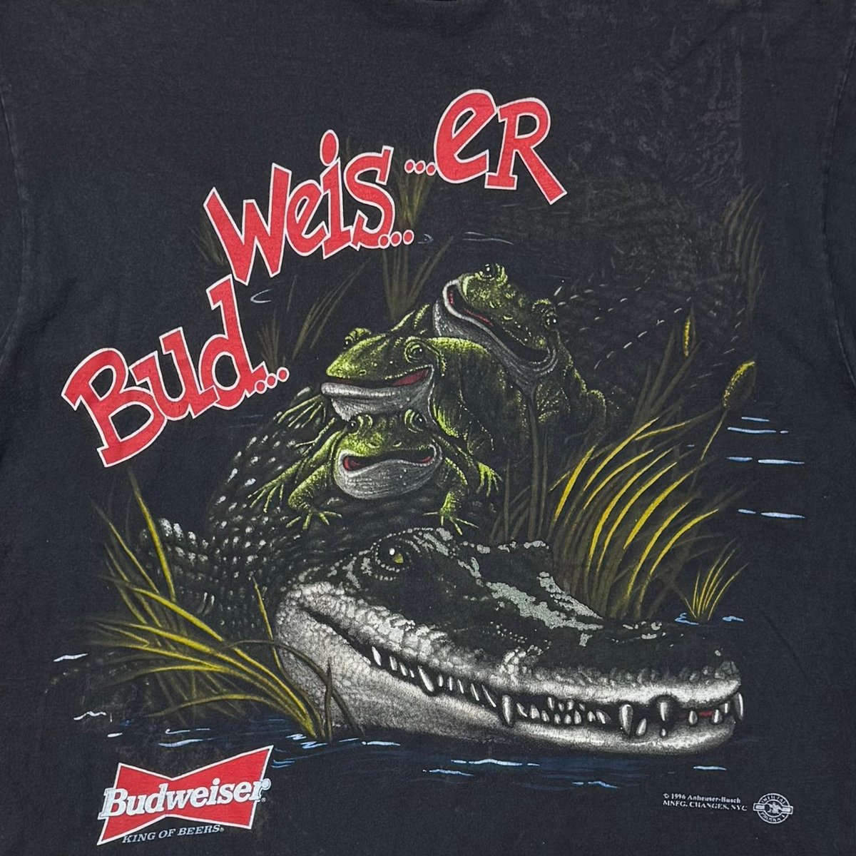 Budweiser 1996 3 FROGS ON THE CROCODILE TULTEX