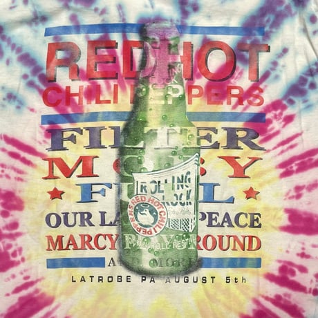 RED HOT CHILI PEPPERS ROLLING ROCK TOWN FAIR TIE DYE FRUIT OF THE LOOM XL 3723