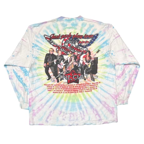 AERO SMITH JUST PUSH PLAY TOUR 2001 LS TIE DYE DELTA XL 4733