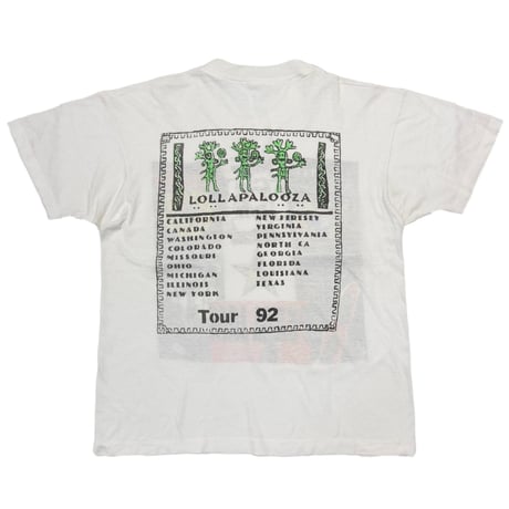 LOLLAPALOOZA TOUR 1992 red hot chili peppers soundgarden ministry pearl jam ice cube WHITE XL 8663
