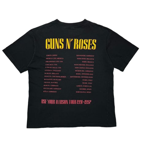 GUNS N' ROSES CROSS SKULL USE YOUR ILLUSION TOUR 1991-1992 EURO FITS XL 5541